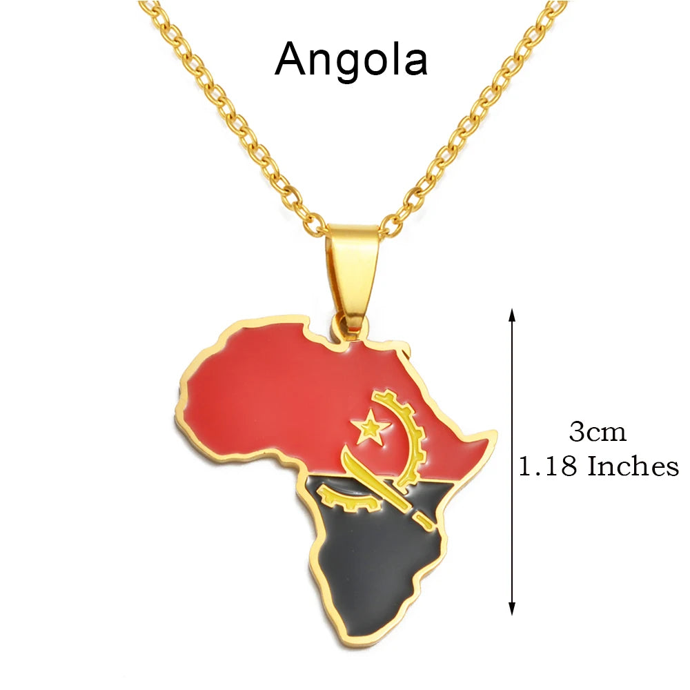 3CM Afrika-Landkarten-Halskette – Edelstahl-Anhänger für Algerien, Marokko, Ägypten, Tunesien & Libyen, Unisex Schmuck