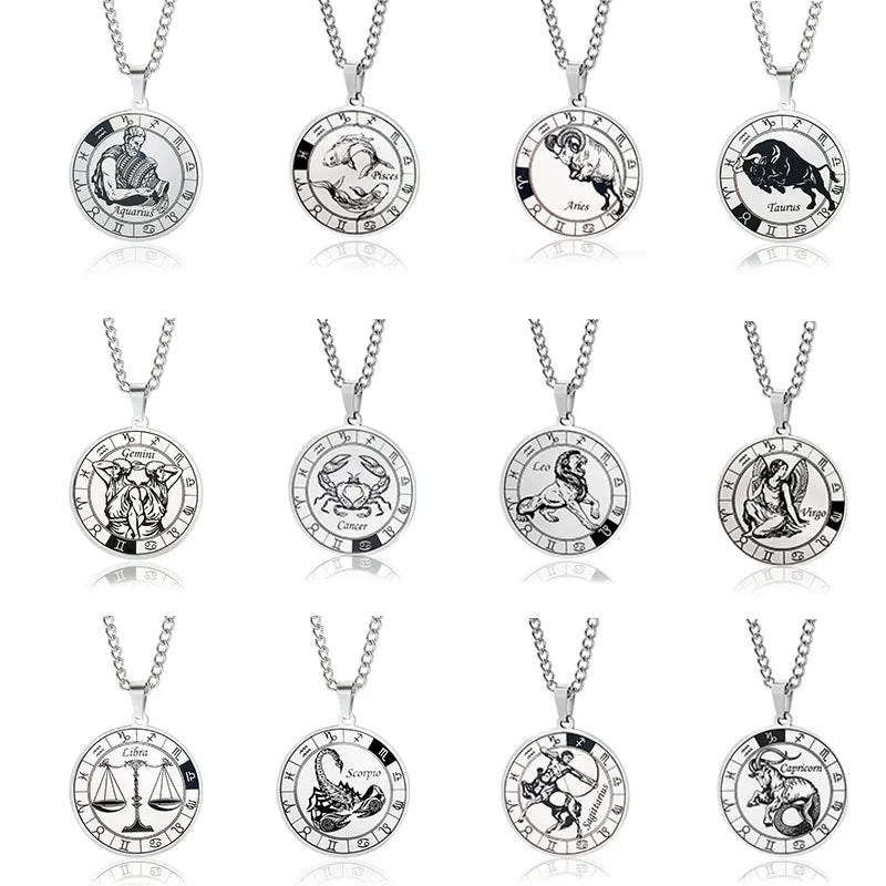 Sternzeichen-Anhänger Halskette – Edelstahl Konstellations-Schmuck