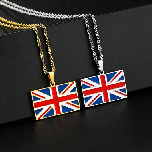 UK-Flaggen-Halskette – Britisch Inspirierter Edelstahl-Anhänger für Damen & Herren