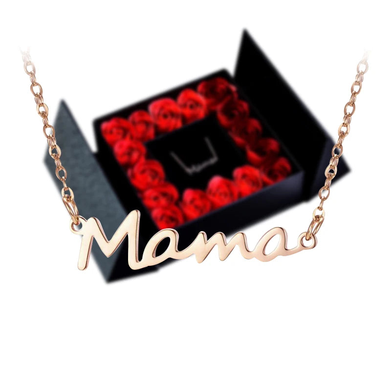 Geschenkbox mit Ewiger Rose, Anhänger-Halskette & Rosenseife – Elegantes Schmuckgeschenk für Damen